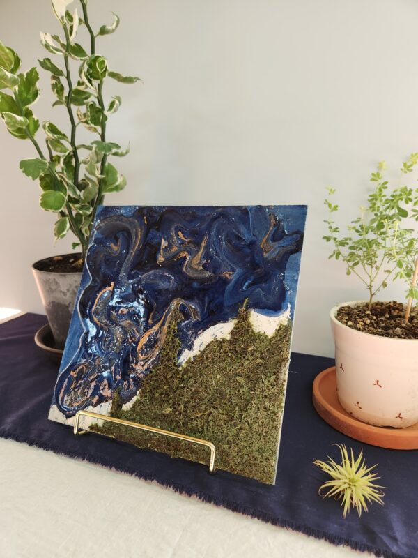 天然藍とコンクリートを組み合わせたアートパネル(j006)