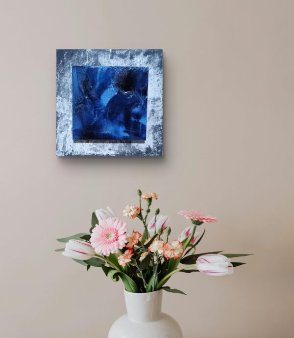 天然藍とコンクリートを組み合わせたアートパネル(j005)