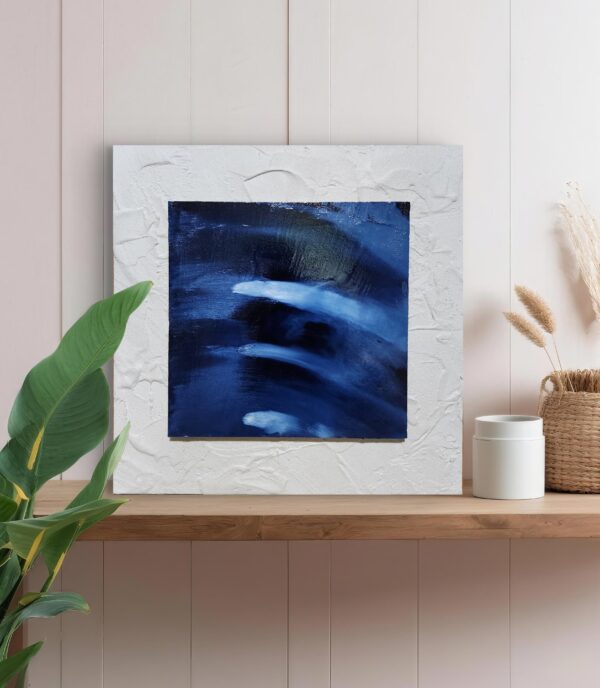 天然藍とコンクリートを組み合わせたアートパネル(b005)