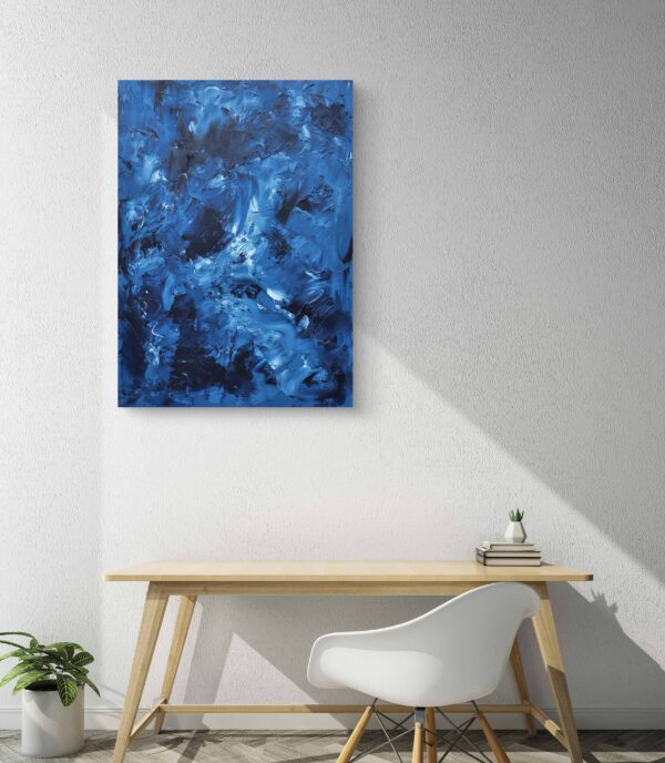 天然藍とコンクリートを組み合わせたアートパネル(b008)