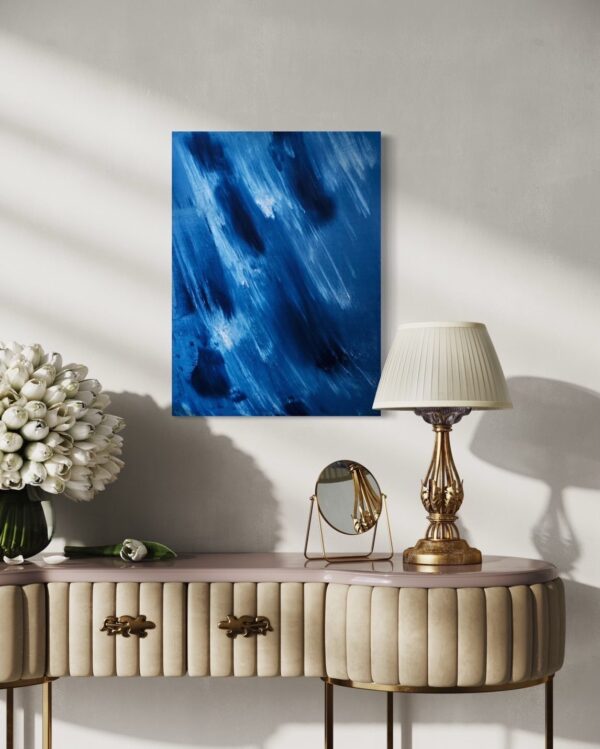 天然藍とコンクリートを組み合わせたアートパネル(b009)